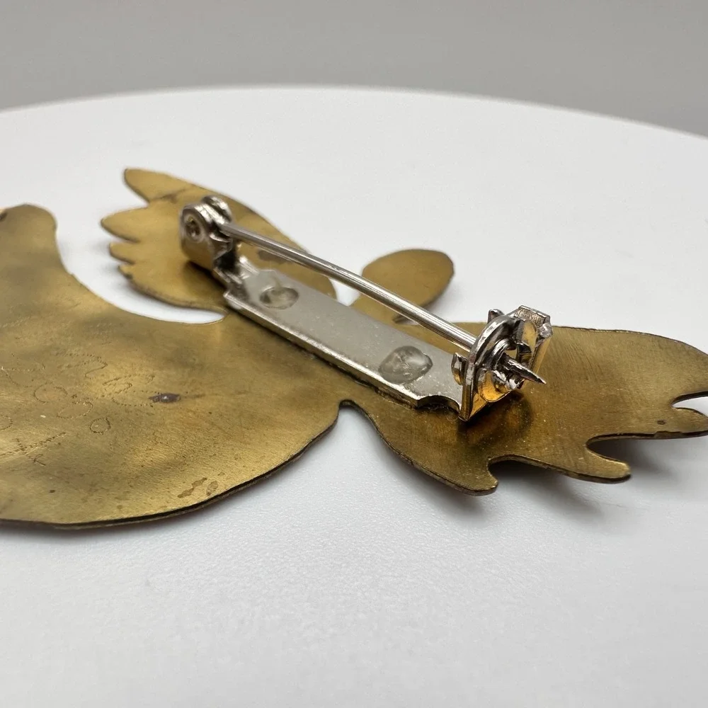 Vintage 90s Angel Wings Comfort Brooch Pin Gold Tone Brass 2000 Signed Religious